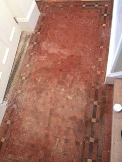 Tiled hallway, before